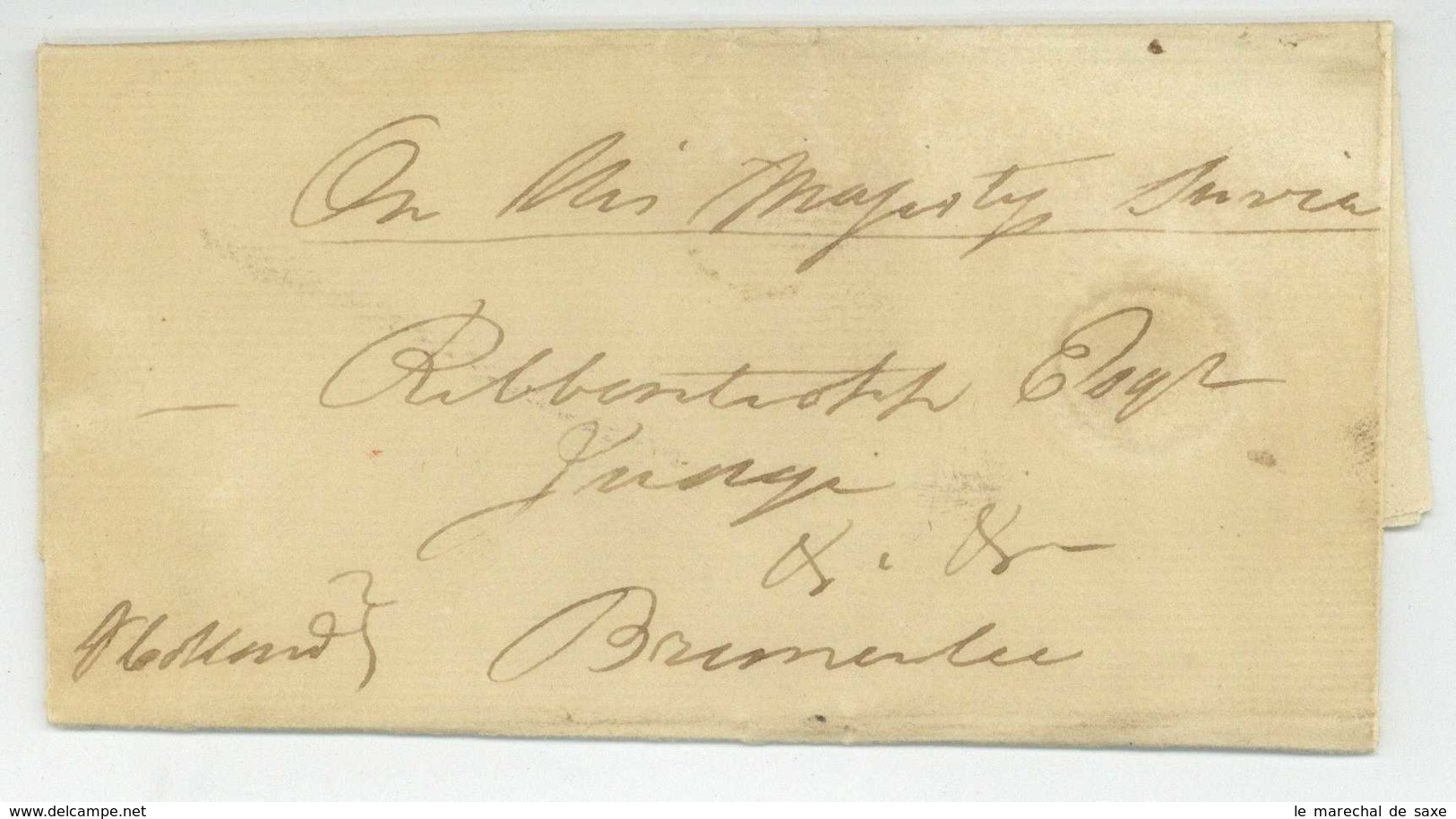 Napoleonic Wars 1805 HMS RAILLEUR Navy Cpt Collard BREMERHAVEN Germany Military Mail Cover Marine - ...-1840 Prephilately