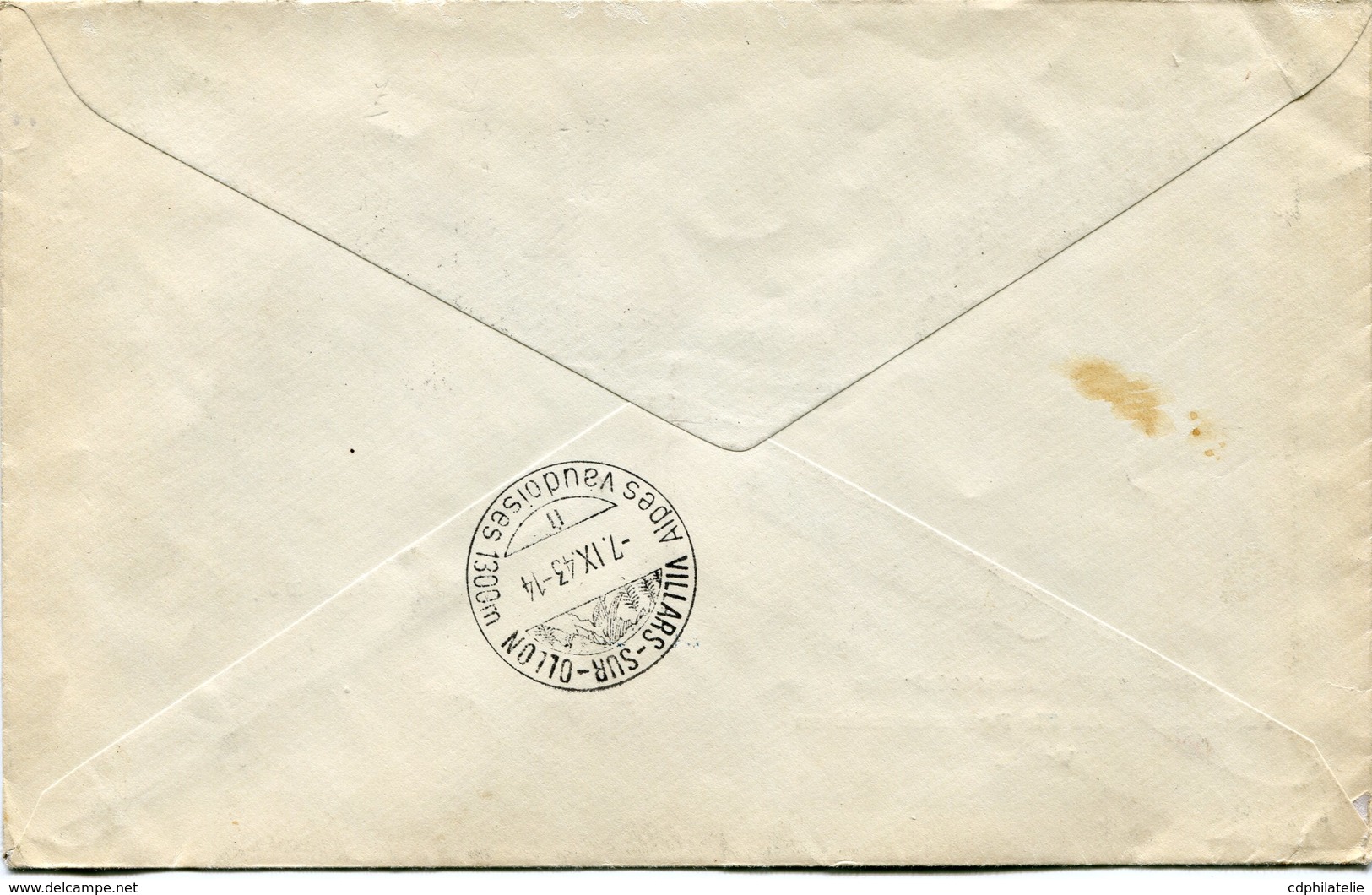 LIECHTENSTEIN LETTRE AFFRANCHIE AVEC LES N°193/96 ACHEVEMENT DU CANAL INTERIEUR DEPART VADUZ 6 IX 43 POUR LA SUISSE - Storia Postale