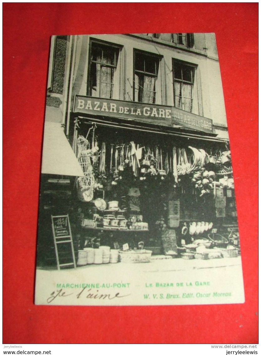 CHARLEROI - MARCHIENNE-AU-PONT  - Le Bazar De La Gare -  1906   -  ( 2 Scans ) - Charleroi