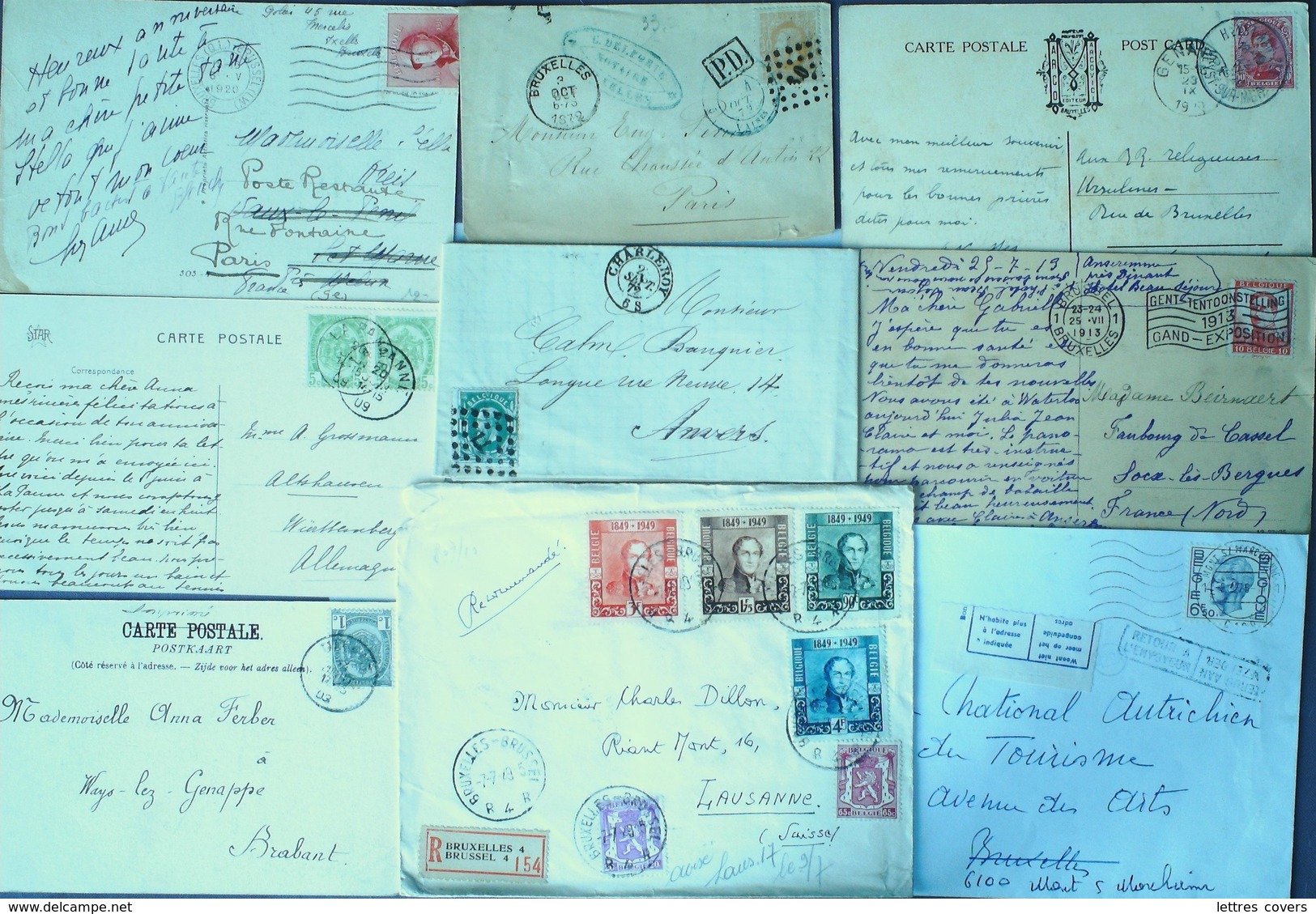 BELGIQUE - Collection De 32 Lettres Et CP - A ETUDIER - Collections