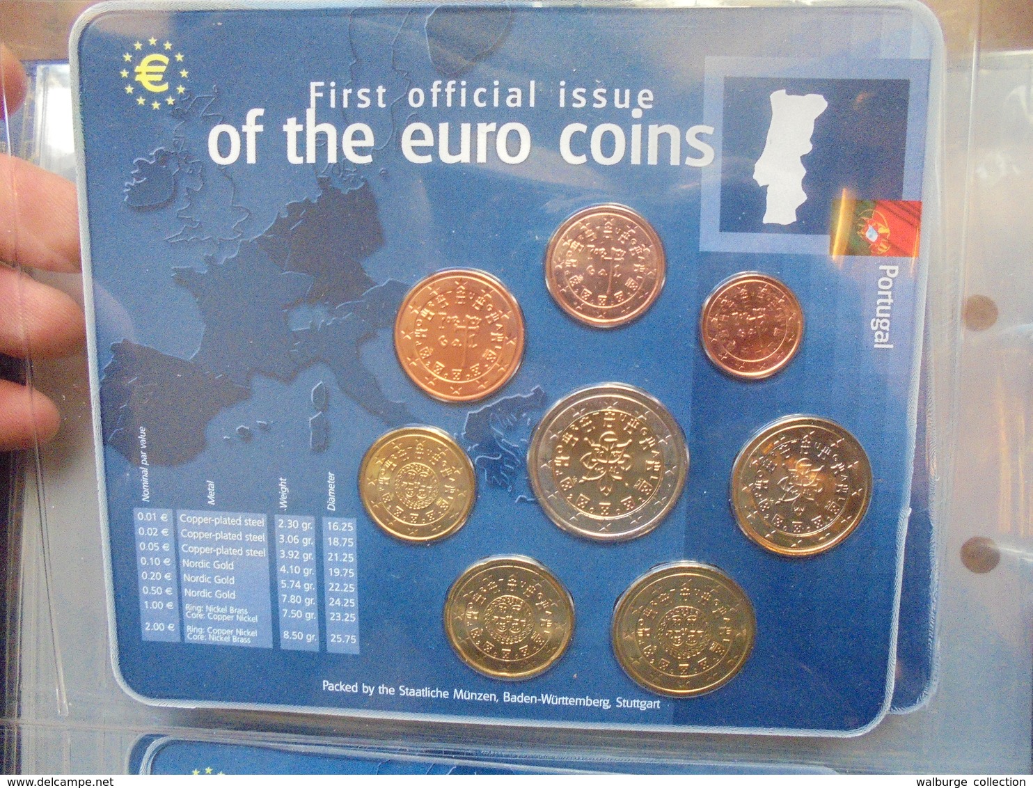 12 PREMIERES SERIES EURO EN FDC. SOUS LA FACIALE. EN ALBUM (1 KILO 500)