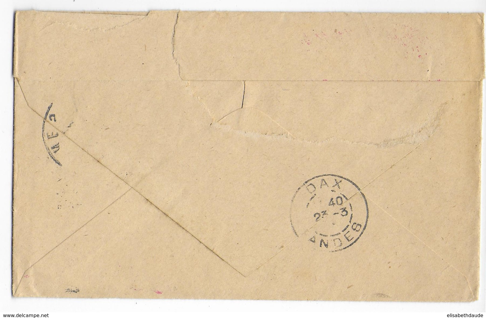 1916 - HOPITAL TEMPORAIRE N°4 - ENVELOPPE FM De LIMOGES (HAUTE VIENNE) => DAX - Guerra Del 1914-18