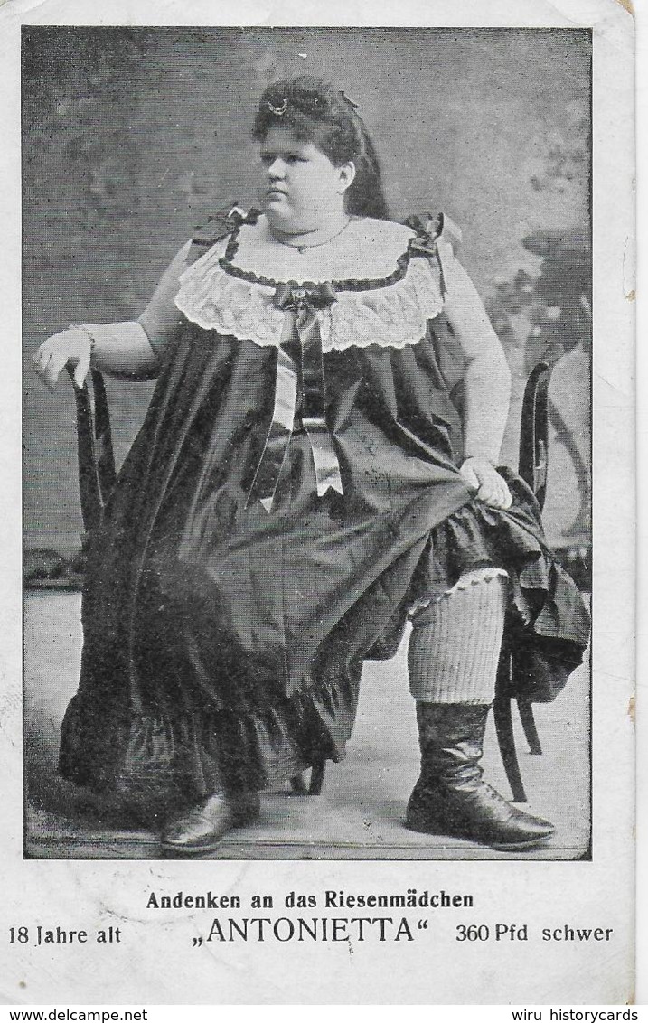 AK 0073  Andenken An Das Riesenmädchen Antonietta ( 18 Jahre - 360 Pfund ) Um 1907 - Zirkus