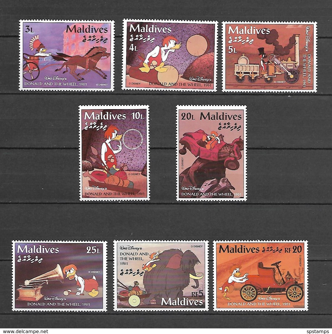 Disney Set Maldives 1995 Donald And Wheel MNH - Disney