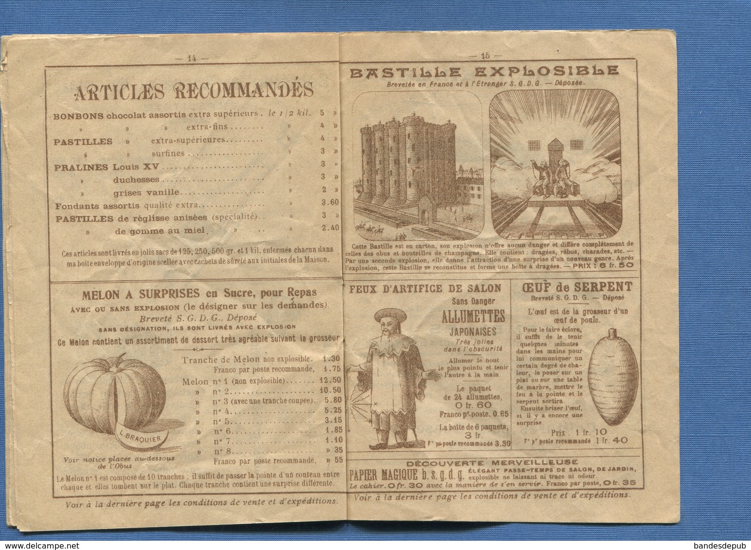 VERDUN MEUSE DRAGEES BRAQUIER CATALOGUE illustré Loubet 1900 obus pieds cochon st Menehould melon sucre château Coulmier