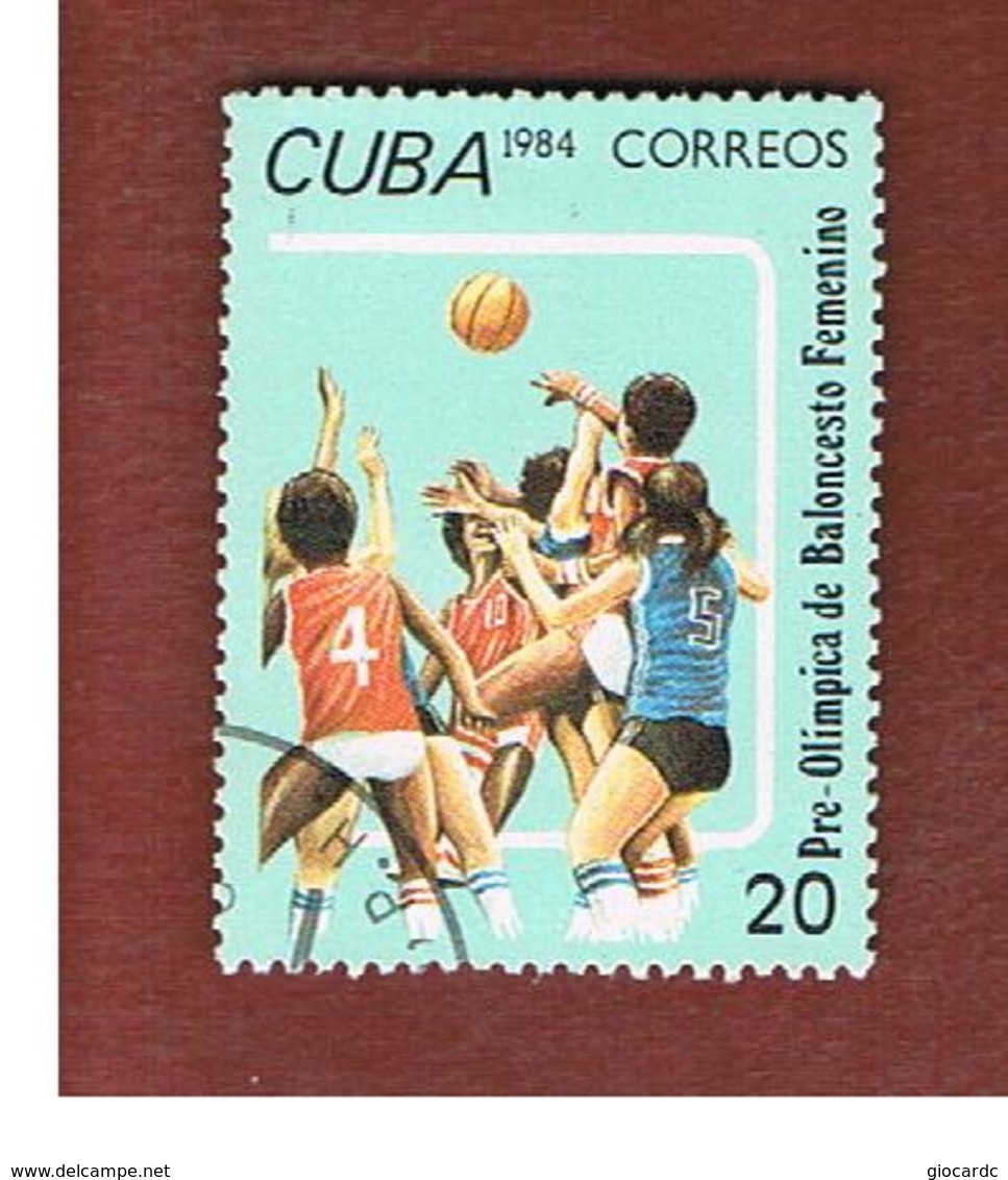 CUBA -  SG 3010   -  1984 PRE-OLYMPICS: BASKETBALL            - USED - Usati
