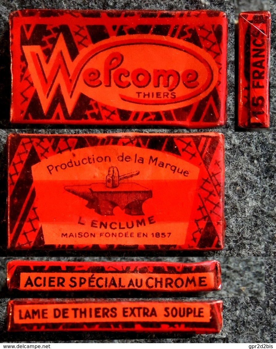 Ancienne Boîte De Lames De Rasoir, WELCOME L'enclume Thiers 5 Lames Encore Sous Cellophane - Lames De Rasoir