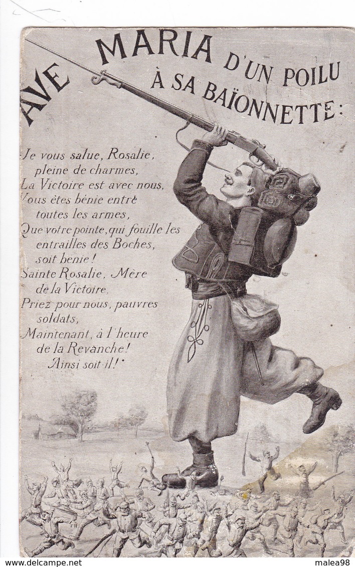 AVE  MARIA D'UN   POILU  A SA  BAIONNETTE ,,,,,,VOYAGE 1916,,,, - Patriottiche