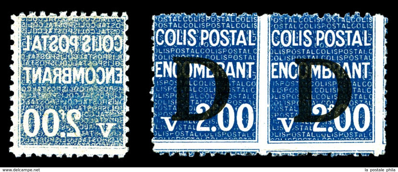 N°145a/b, 2f Bleu, Paire Sans Dentelure De Séparation + Ex Recto-verso. TB  Qualité: **  Cote: 395 Euros - Neufs