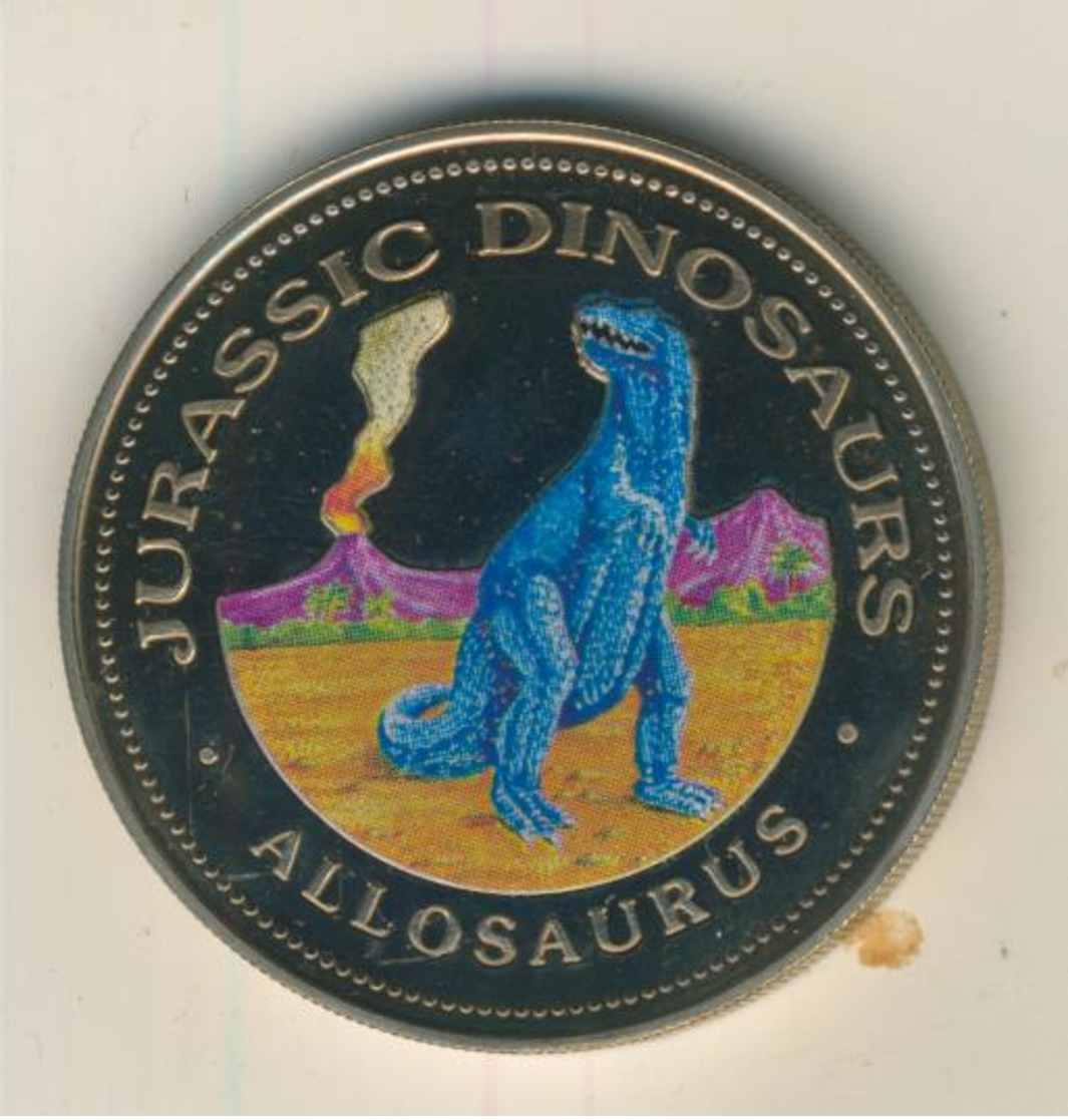 Republica De Guinea Ecuatorial,1000 Francos,1994,Silber,22gr., Kapsel, -- Jurassic Dinosaurs Allosaurus  (54008) - Guinea