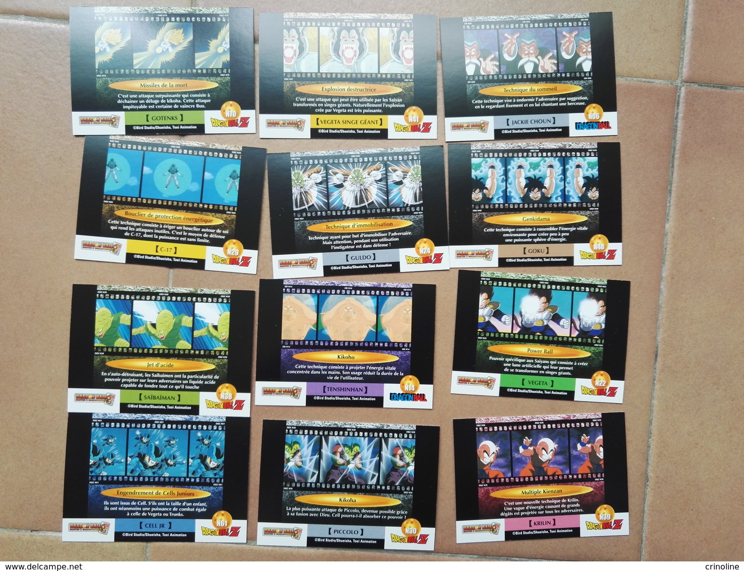 Lot 12 Cartes Neuve -Dragonball Z  - Serie 1 - Dragonball Z