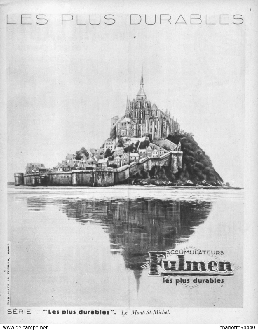 PUB BATTERIE  "  FULMEN   "  Et Le " MONT-SAINT-MICHEL "   1933 (2) - Other & Unclassified