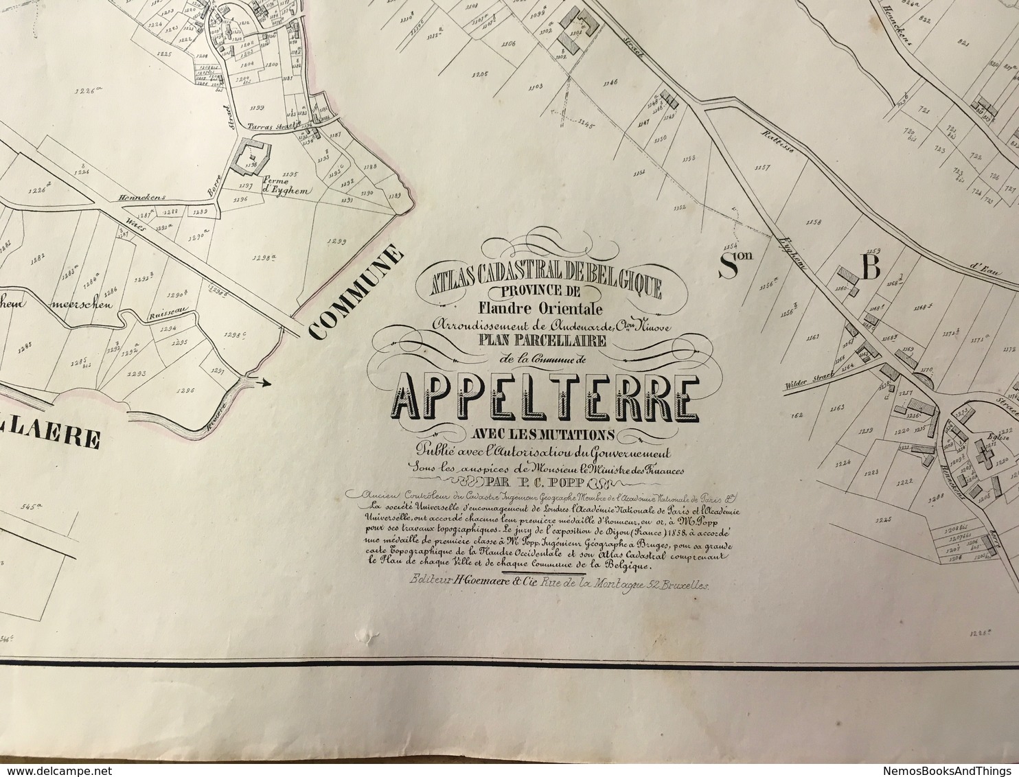 P.C. POPP - Plan APPELTERRE - Atlas cadastral arrondissement d'Audenarde Canton Ninove - Oudenaarde Kaart Map