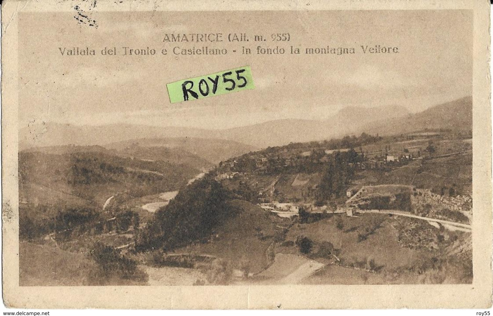 Lazio-rieti-amatrice Veduta Vallata Del Tronto Castellano Monte Vettore Primi 900 (v.retro) - Autres & Non Classés