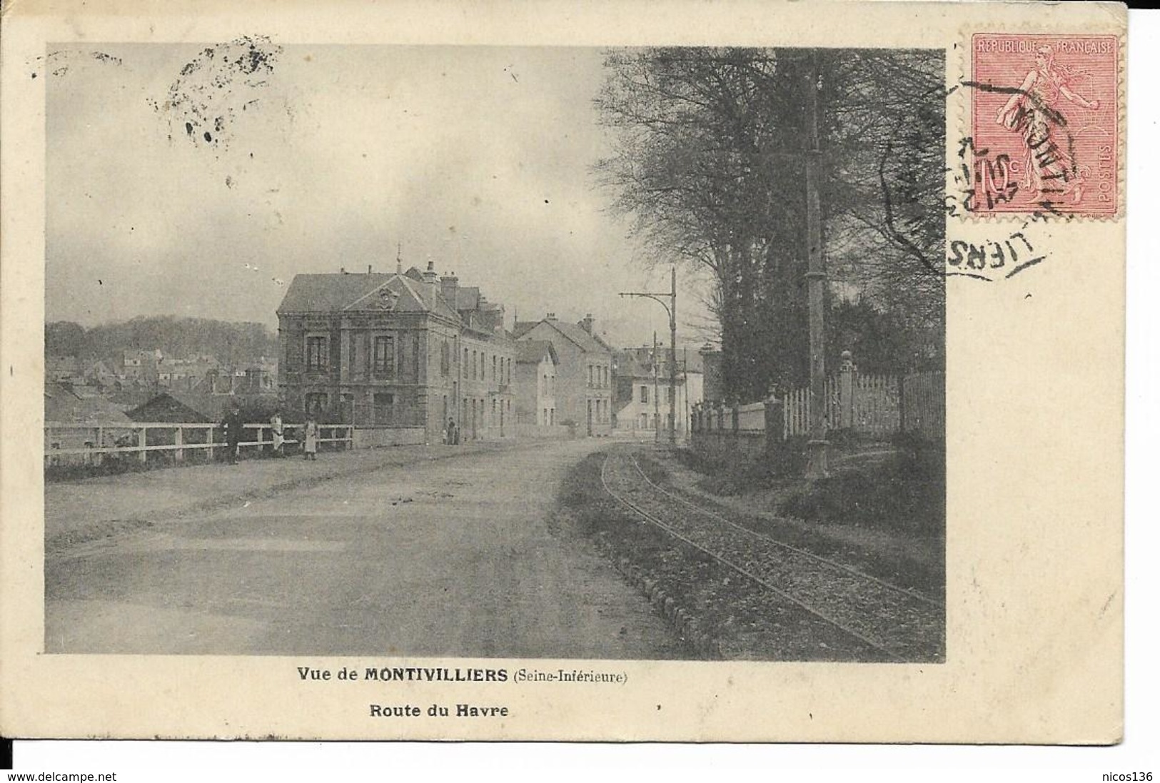 VUE DE MONTIVILLIERS    ROUTE DU HAVRE   ECRITE  1904 - Montivilliers