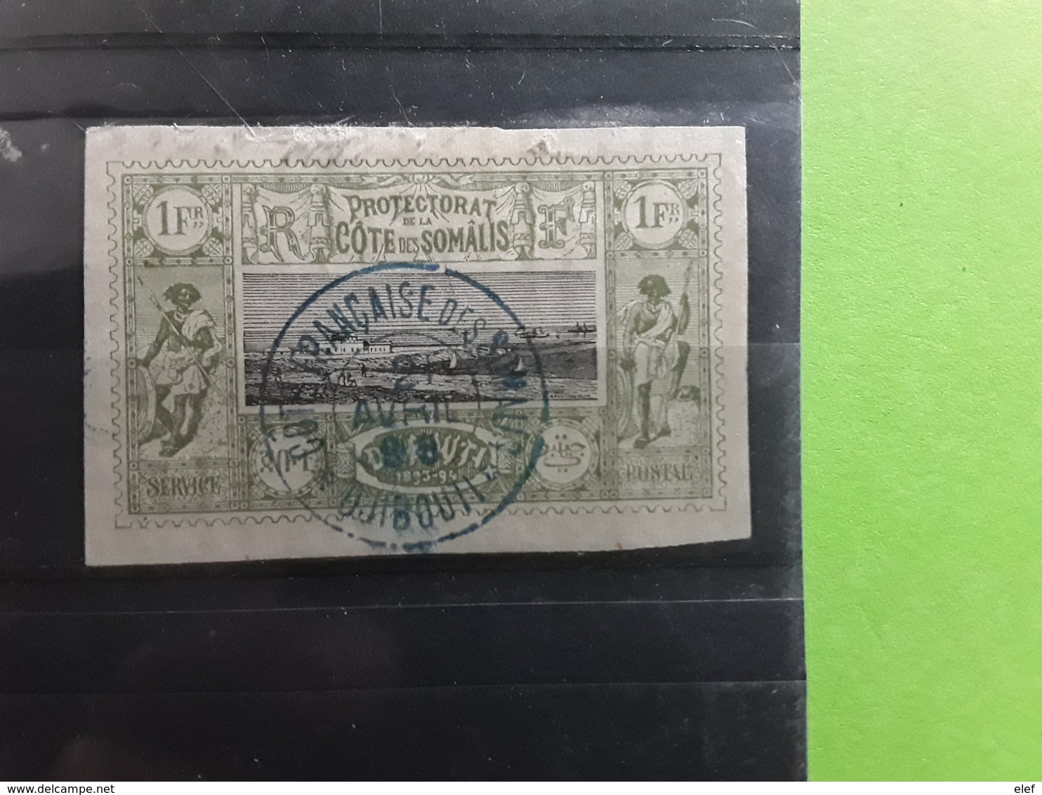 COTE Des SOMALIS , 1894, Vue De Djibouti, Yvert No 17, 1F Franc Olive Et Noir Obl Centrale  TTB ! - Oblitérés
