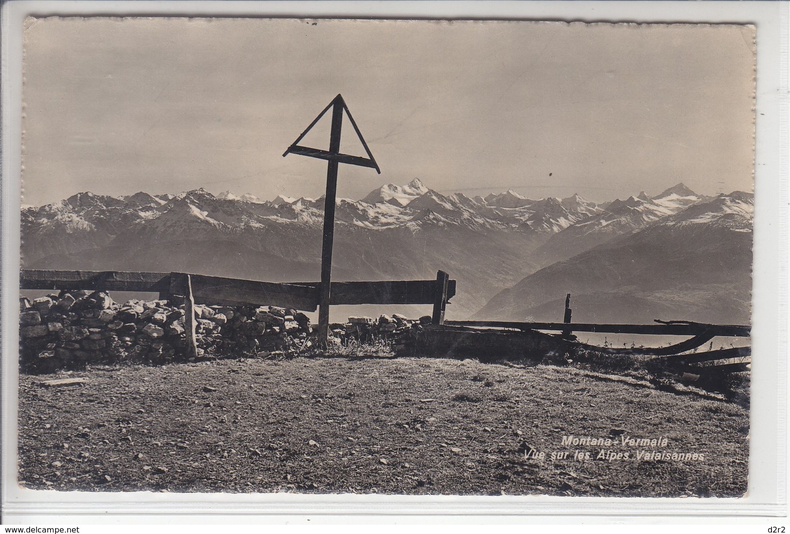 MONTANA-VERMALA - VUE SUR LES ALPES VALAISANNES - 1949 - Autres & Non Classés