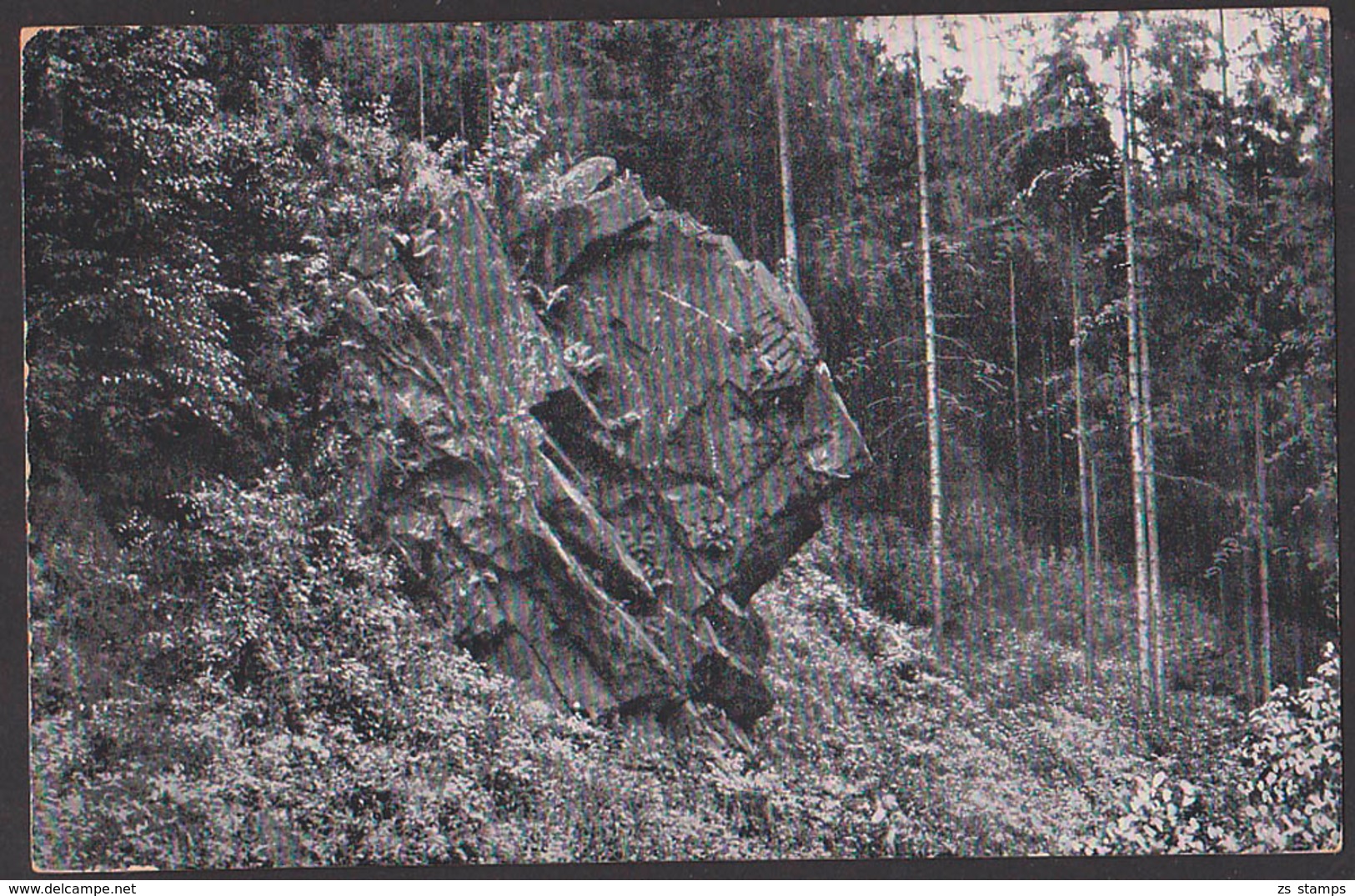 Jocketa Vogtland "Das Steinerne Gesicht" 1936 Mit DR 618 Frankiert Und 1 Pf Hindenburg - Poehl