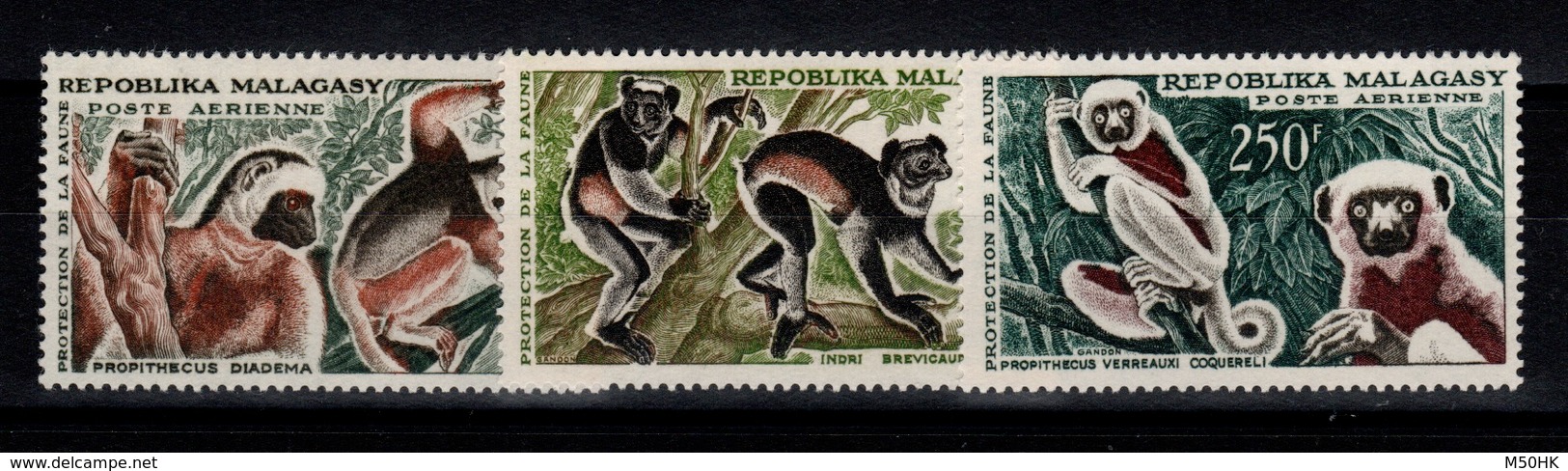 Madagascar - Poste Aerienne YV PA 84 à 86 N** Lémuriens - Madagaskar (1960-...)