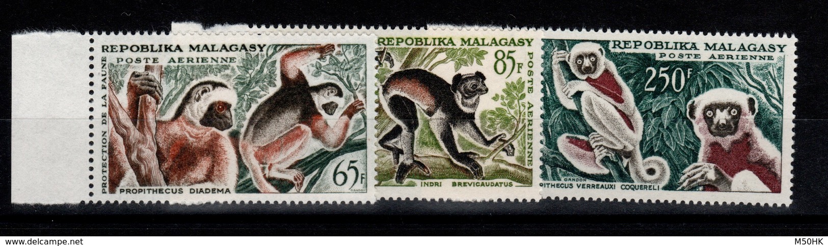 Madagascar - Poste Aerienne YV PA 84 à 86 N** Lémuriens - Madagascar (1960-...)