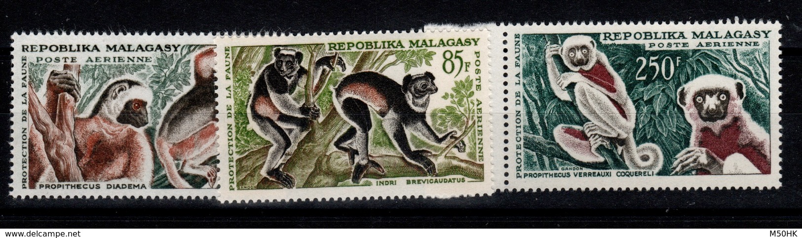 Madagascar - Poste Aerienne YV PA 84 à 86 N** Lémuriens - Madagaskar (1960-...)