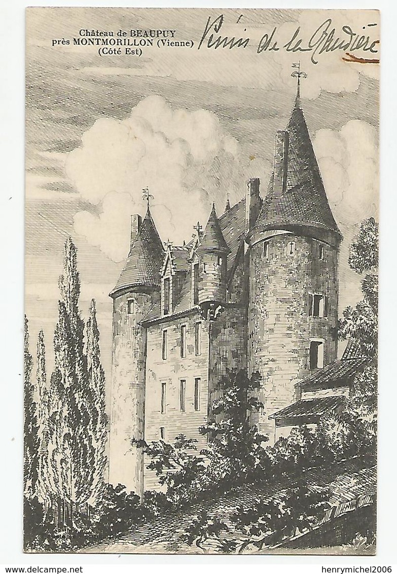 85 Vendée Vers  Montmorillon Chateau De Beaupuy Coté Est , écrit Par Le Chatelain - Andere & Zonder Classificatie