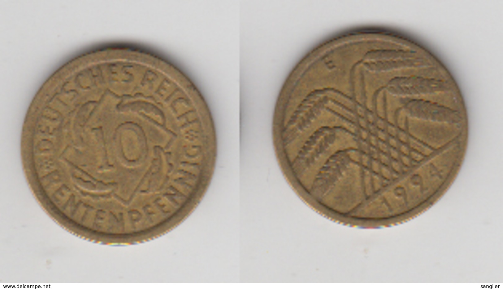 10 RETENPFENNIG 1924 E - 10 Reichspfennig