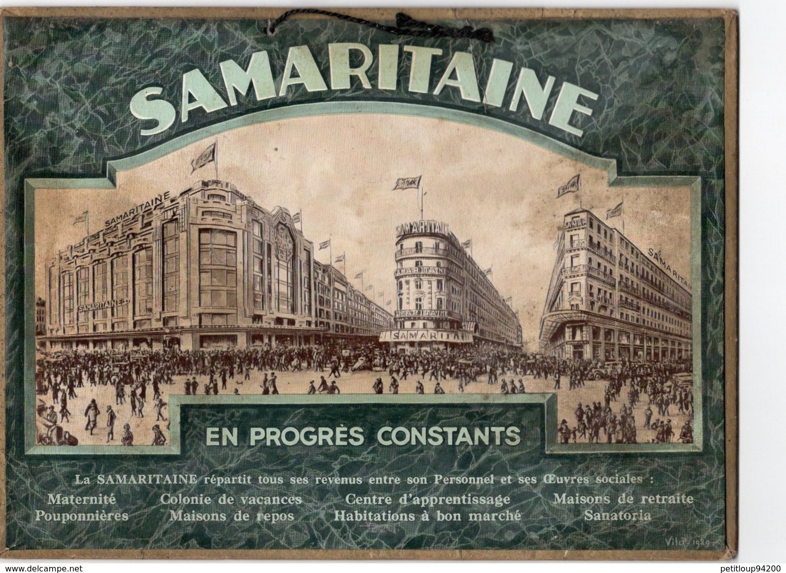 PLAQUE PUBLICITAIRE EN CARTON  Samaritaine - Pappschilder