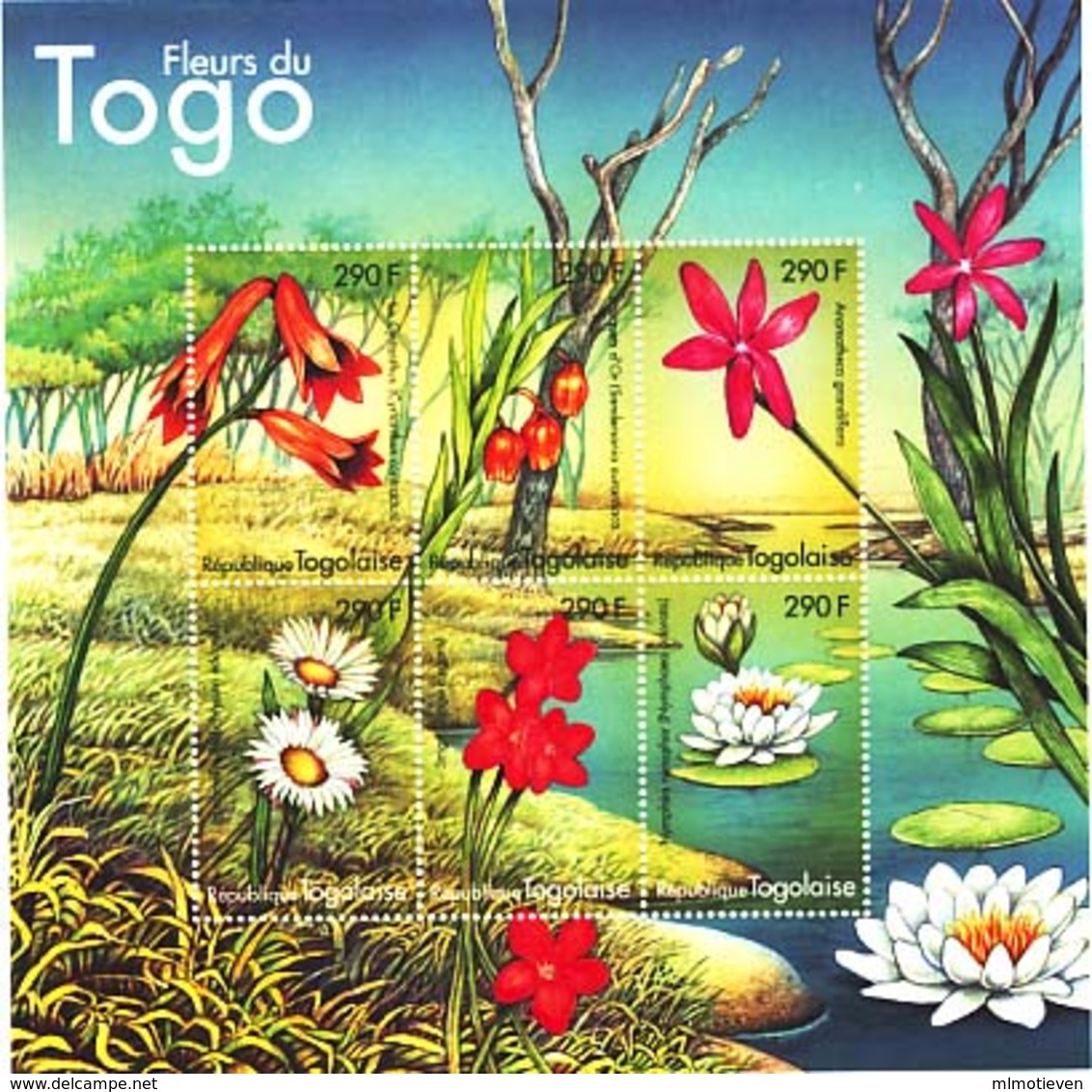 MBP-BK3-283 MINT ¤ TOGOLAISE 2000 6w In Serie ¤ FLOWERS OF THE WORLD - FLEURS - BLÜMEN - BLOEMEN - FLORES - Orchideen