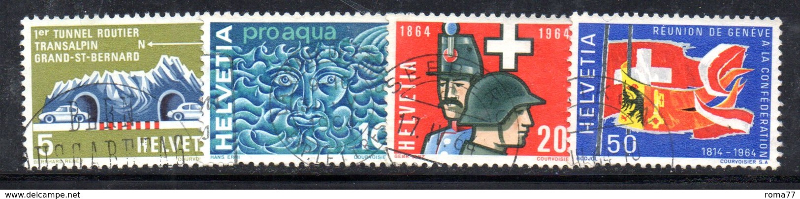 344 490 - SVIZZERA 1964 , Propaganda Serie N. 726/729  Usata - Usati