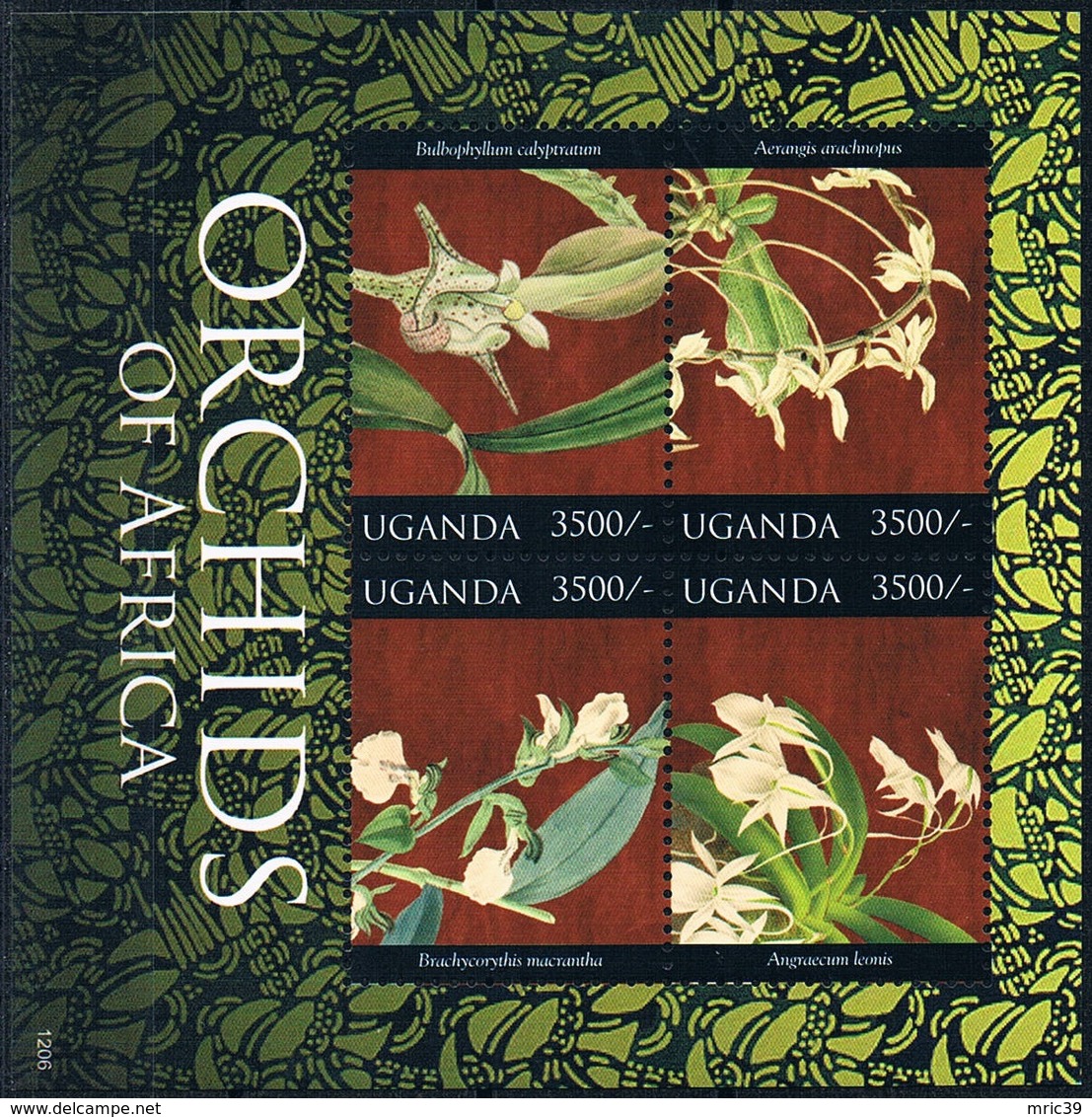 Bloc Sheet Fleurs Orchidees Flowers Orchids  Neuf MNH ** Uganda Ouganda 2012 - Orchidées