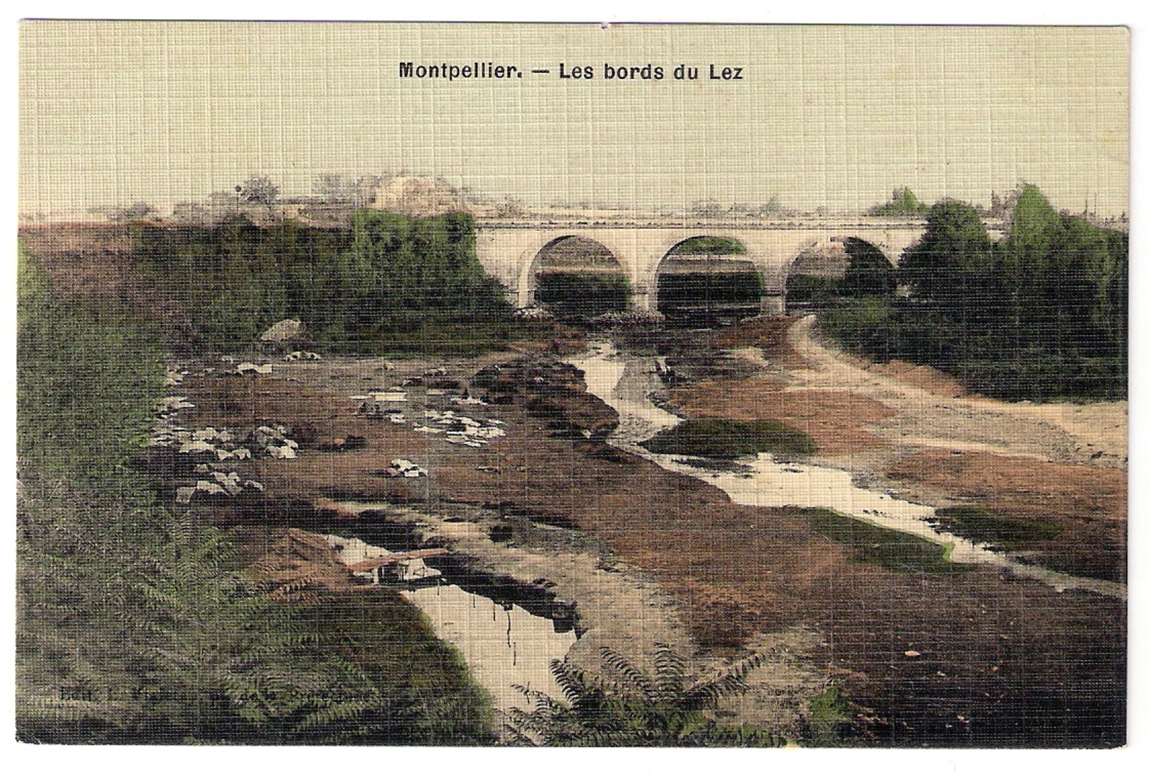 Montpellier :   Les  Bords  Du  Lez....  Carte  Colorisé  Et  Toilée ... ! - Montpellier