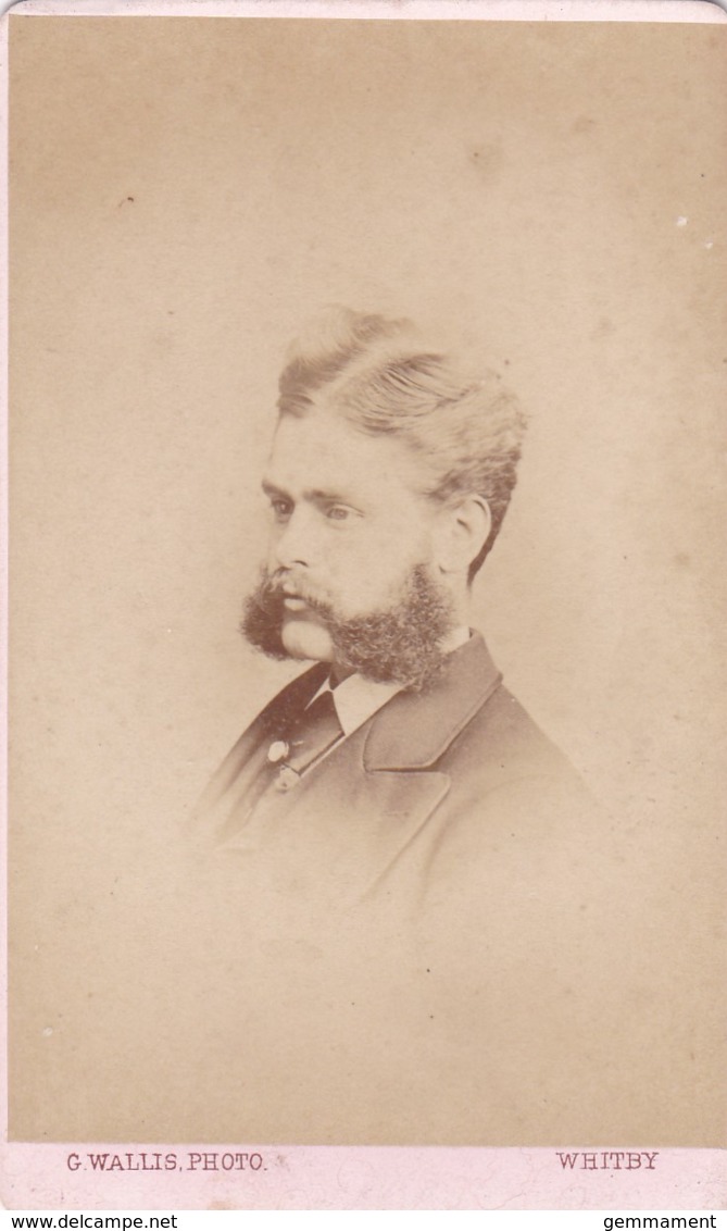 ANTIQUE CDV PHOTO - WHISKERED MAN.  WHITBY STUDIO - Old (before 1900)