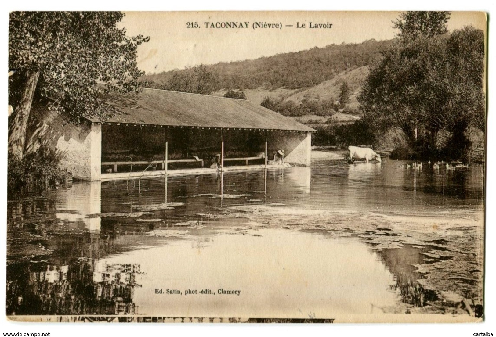 CPA 58 Nièvre Taconnay Le Lavoir Animé Lavandières - Autres & Non Classés