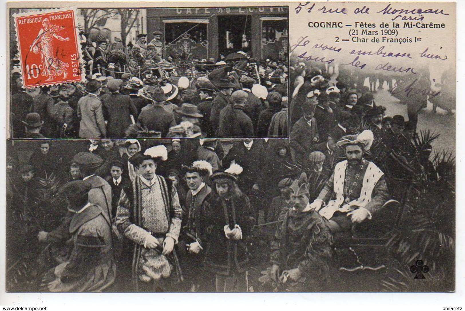 Cognac : Fêtes De La Mi-Carême (21 Mars 1909) : Char De François 1er - Cognac