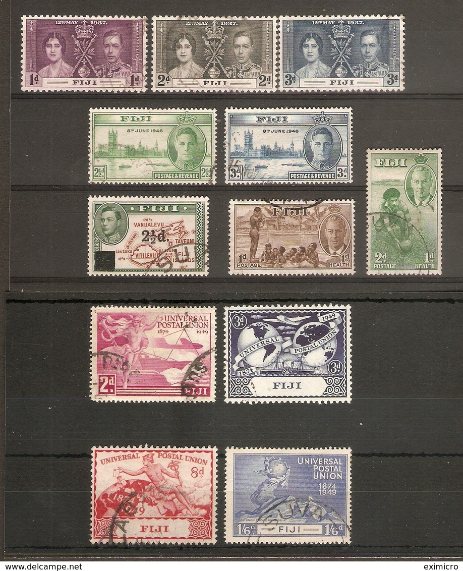 FIJI 1937 - 1951 COMMEMORATIVE AND SURCHARGE SETS FINE USED  Cat £24+ - Fiji (...-1970)