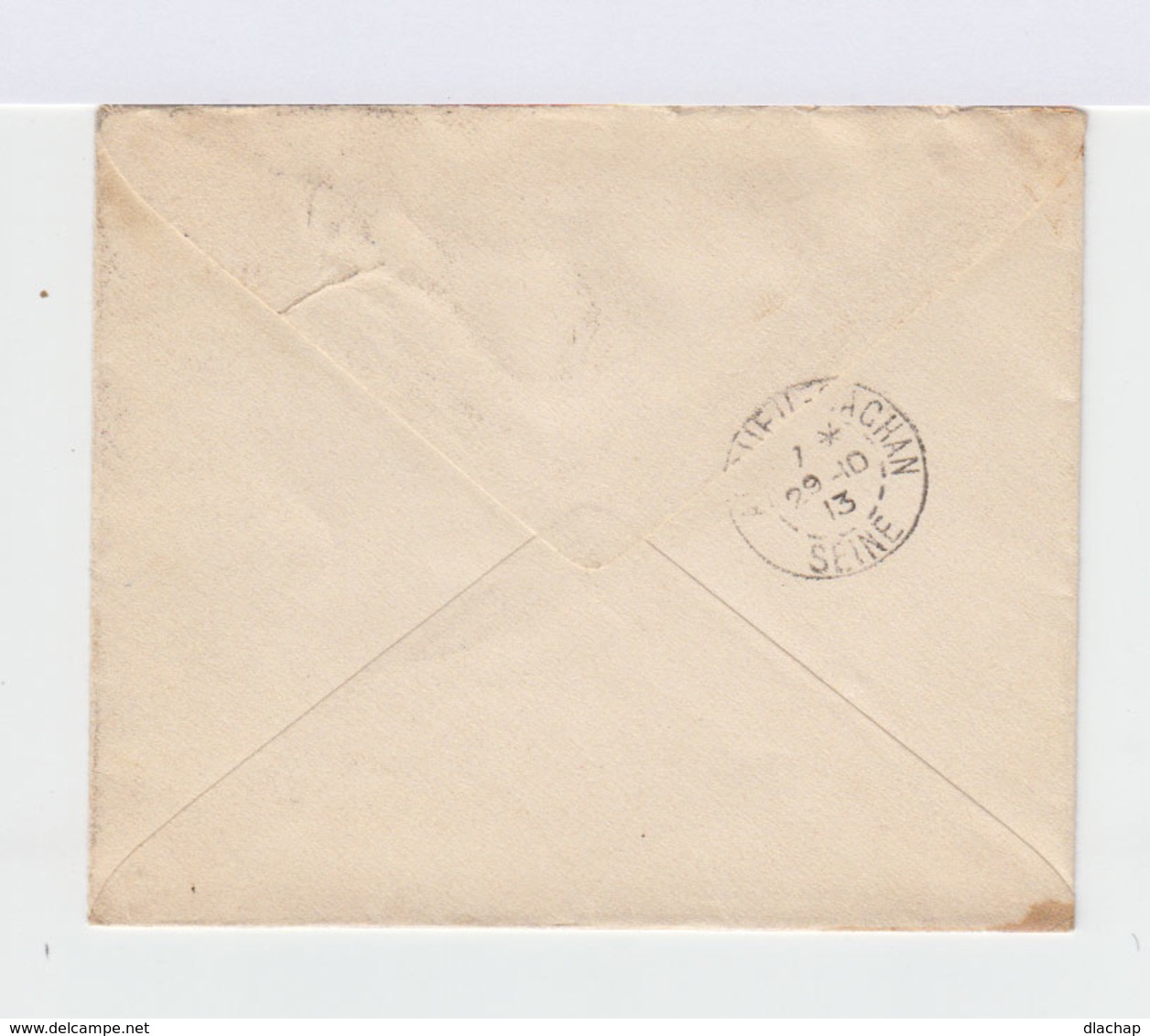 Enveloppe De Moscou à Arcueil Cachan. Timbre Nicolas II 10 K. Bleu CAD Mockba 1913 Et Lignes. (798) - Machines à Affranchir (EMA)