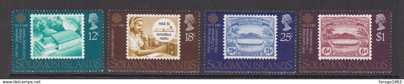 1983 Solomon Islands  World Communications Ham Radio Operator, Telephone Exchange Building Set Of 4 MNH - Solomon Islands (1978-...)