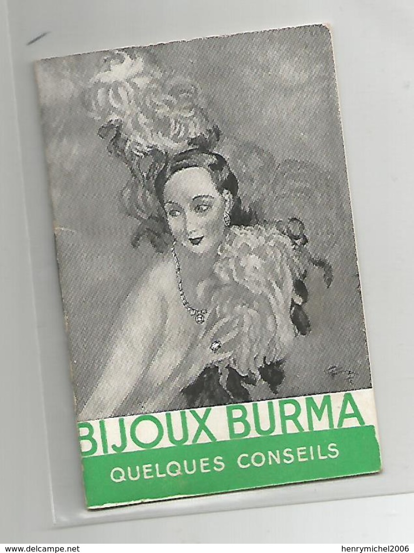 Pub Publicité Bijoux Burma Quelques Conseils Femme Illustrée - Paris Nice Marseille Format 5,7x8,5 Cm - Werbung