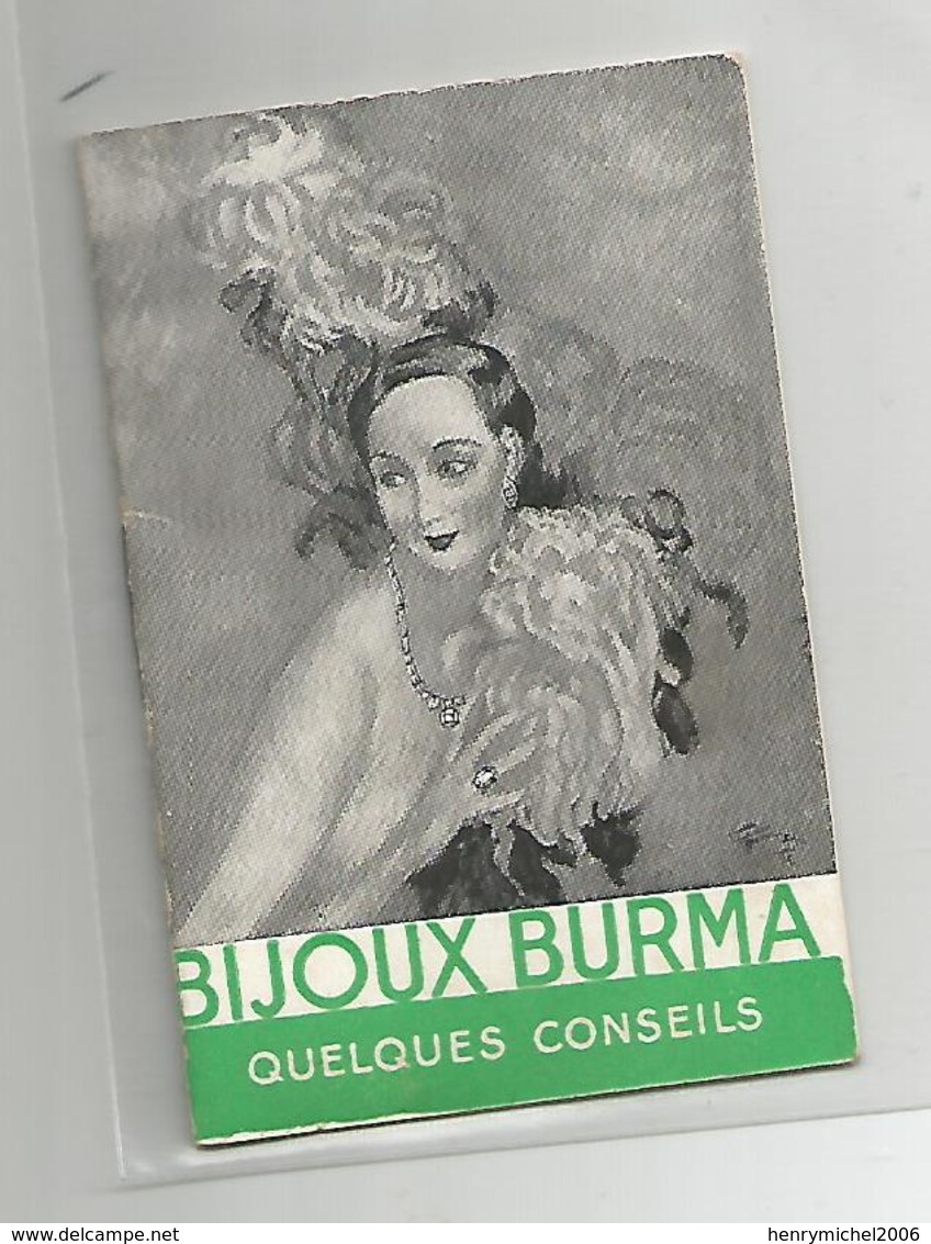 Pub Publicité Bijoux Burma Quelques Conseils Femme Illustrée - Paris Nice Marseille Format 5,7x8,5 Cm - Pubblicitari