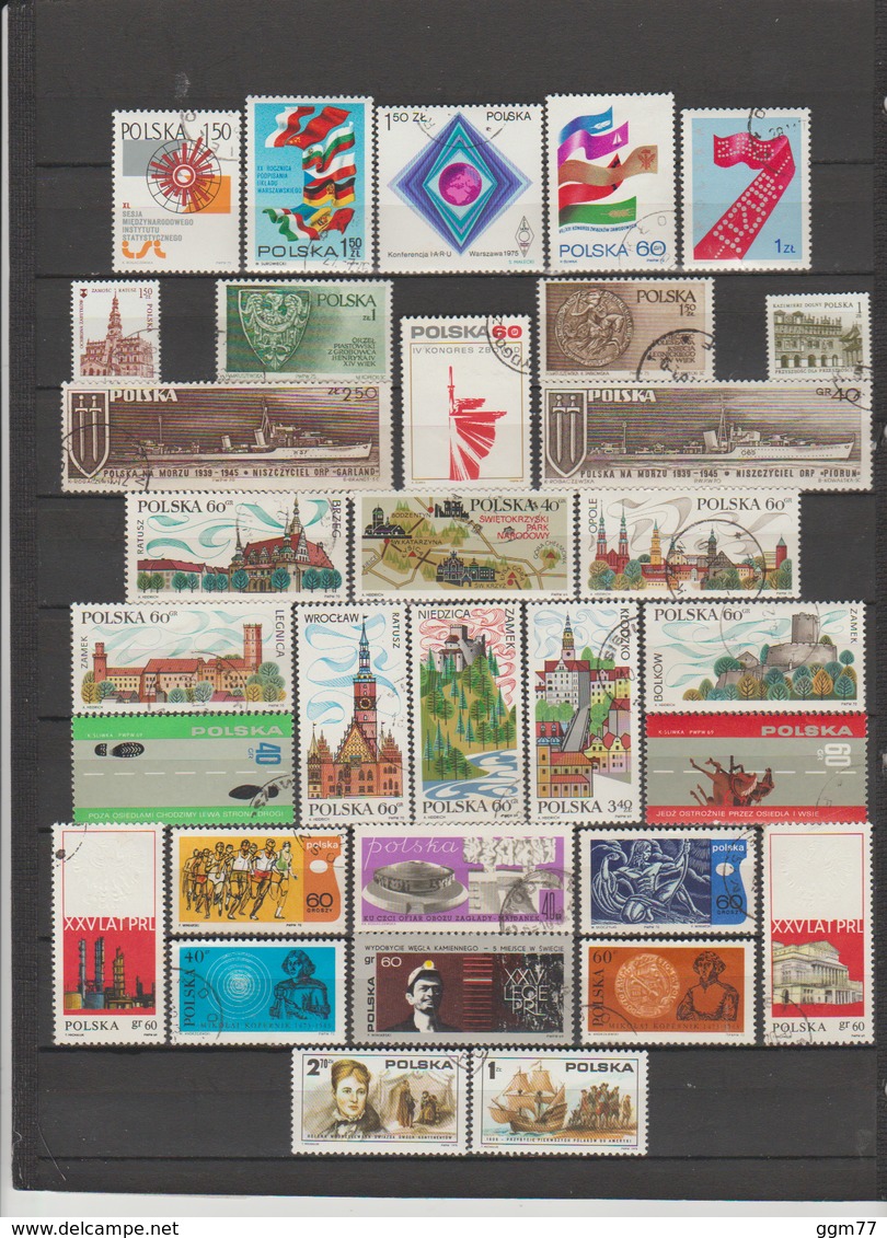 59 TIMBRES POLOGNE OBLITERES & NEUF SANS GOMME DE 1969-1970-1972-1975- - Gebraucht