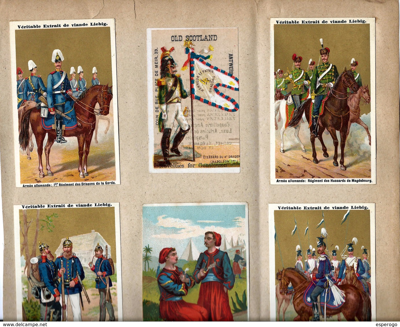 Lot 146- 6 Liebig Chromo's - Duits Leger - Armée Allemande - Anno 1885 - Liebig