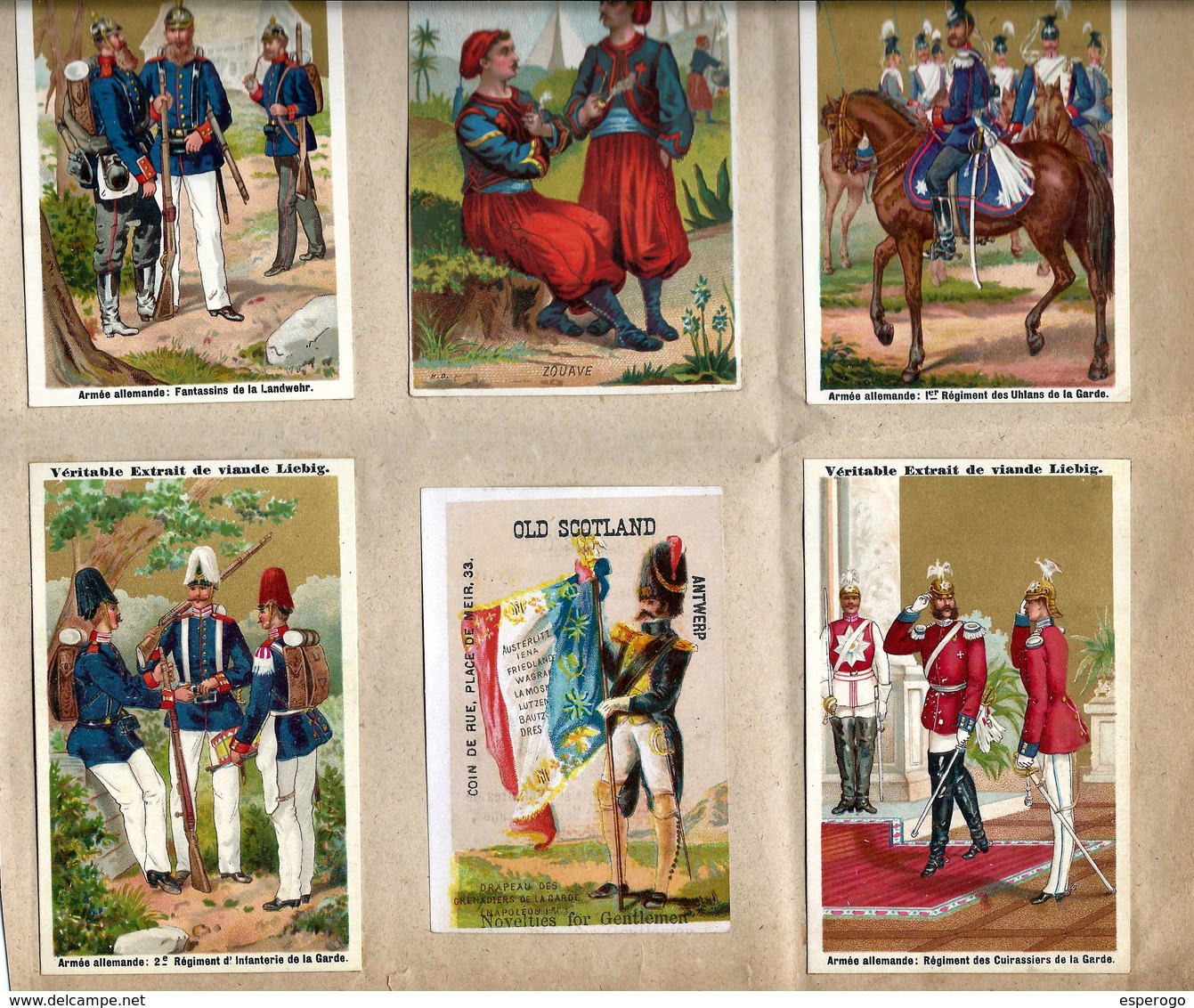 Lot 146- 6 Liebig Chromo's - Duits Leger - Armée Allemande - Anno 1885 - Liebig