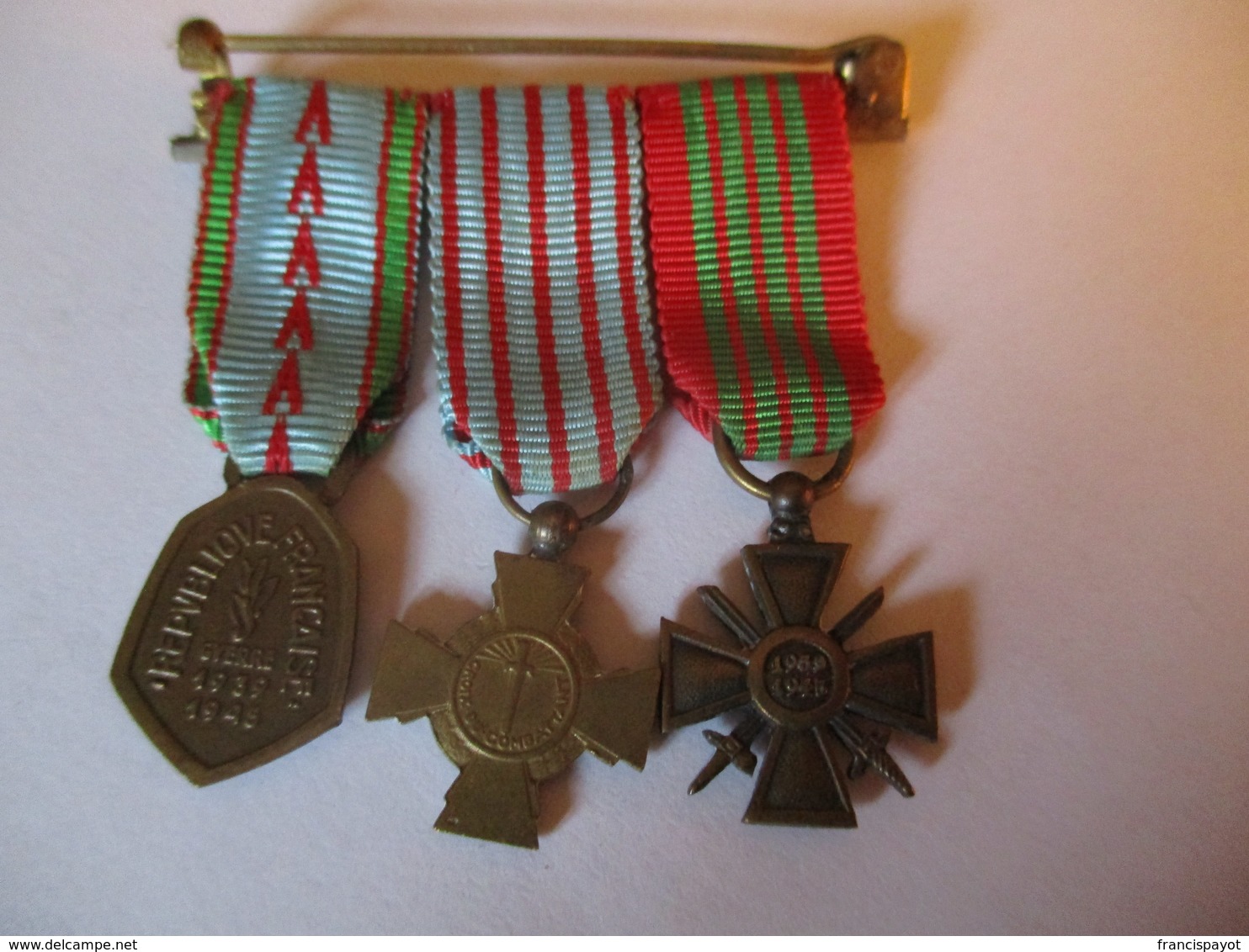 France: Croix De Guerre + Croix Des Combattants 1939 - 1945 (mini) - 1914-18