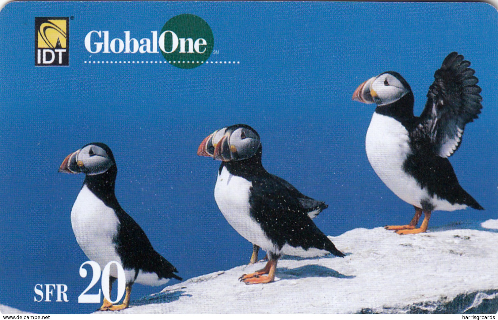 SWITZERLAND - Life In The Wild Puffins , Global One Prepaid Card Fr.20, Tirage 40.000, Used - Suiza