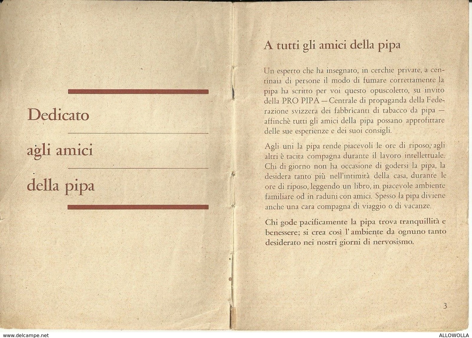 1797 " CONSIGLI PER FUMARE BENE LA PIPA-24 PAGINE" OPUSCOLO ORIGINALE - Reclame-artikelen