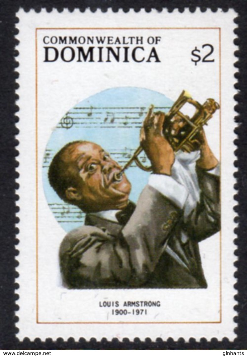 DOMINICA - 1988 LOUIS ARMSTRONG $2 STAMP FINE MNH ** SG1159 - Dominica (1978-...)