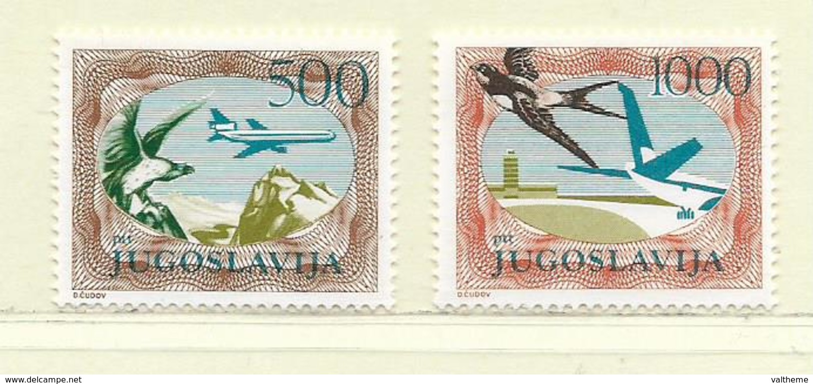 YOUGOSLAVIE  ( EU - 348 )  1985  N° YVERT ET TELLIER  N° 59/60   N** - Poste Aérienne