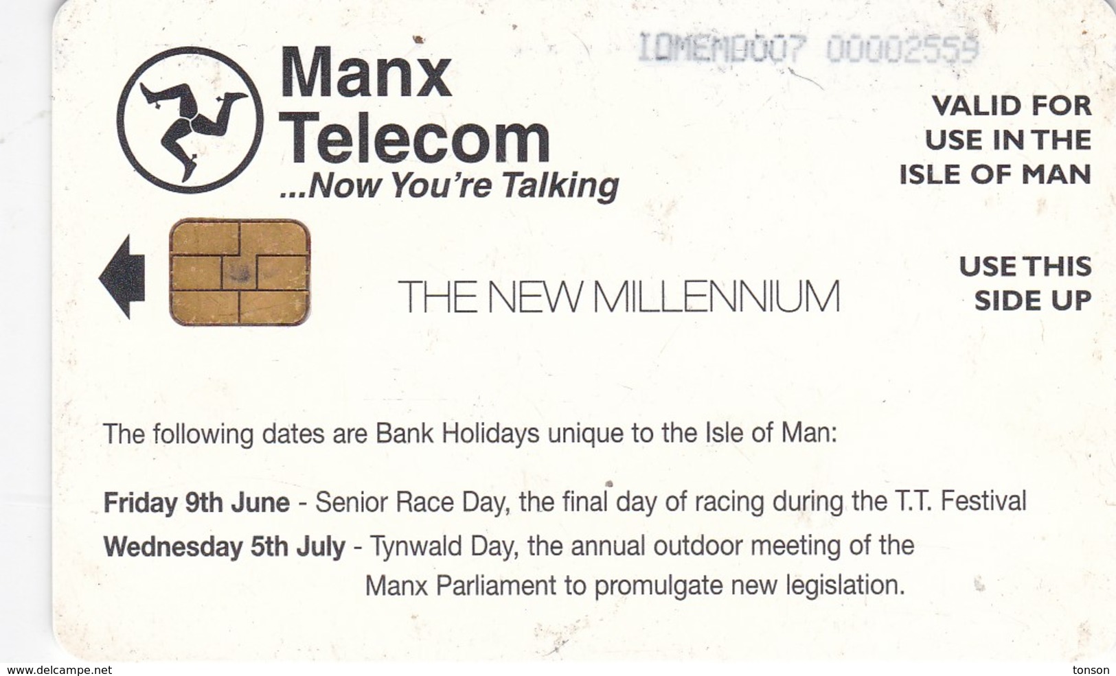 Isle Of Man, MAN 153, 2000 Calendar - The New Millennium, 2 Scans. - Man (Isle Of)