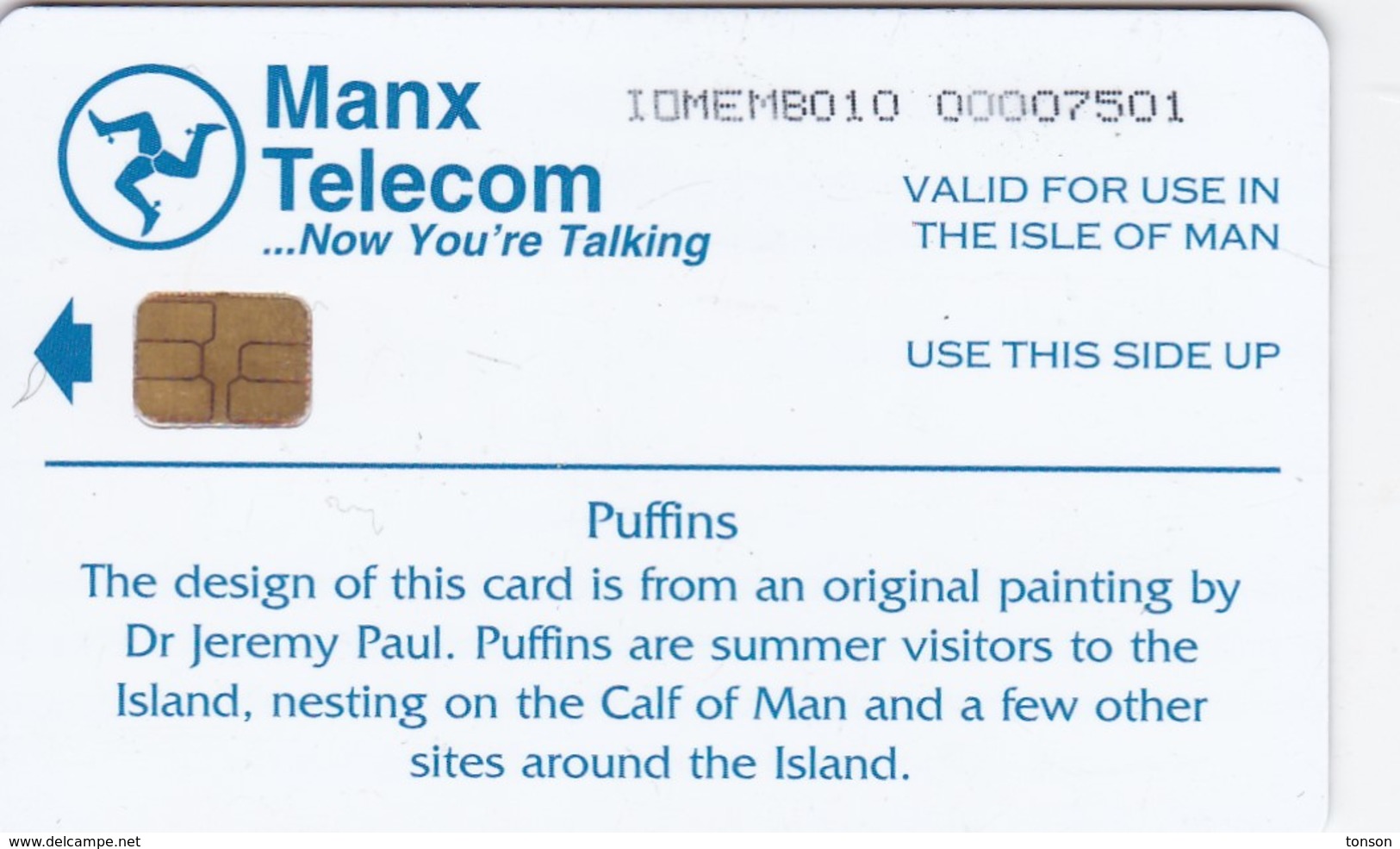 Isle Of Man, MAN 123, Puffins, 2 Scans. - Man (Ile De)